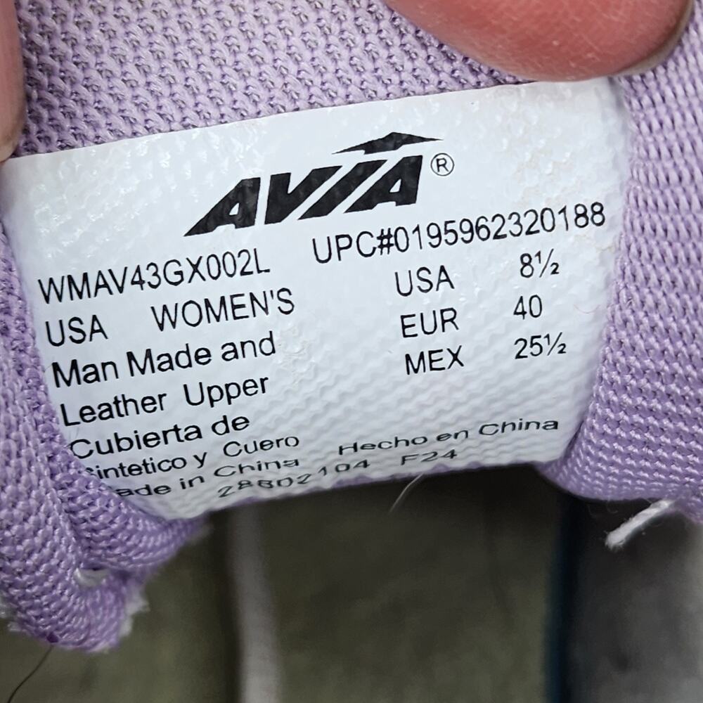 Avia Women 8.5 Athletic Sneakers 5000 Silver Purple White WMAV43GX002L Workout - Picture 10 of 10